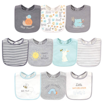 Hudson Baby Unisex Baby Cotton Bibs, Best Friends, One Size