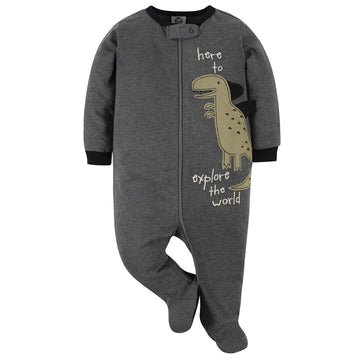 Gerber Baby Boys' 4 Pack Sleep 'N Play Footie, Red Dino, Newborn