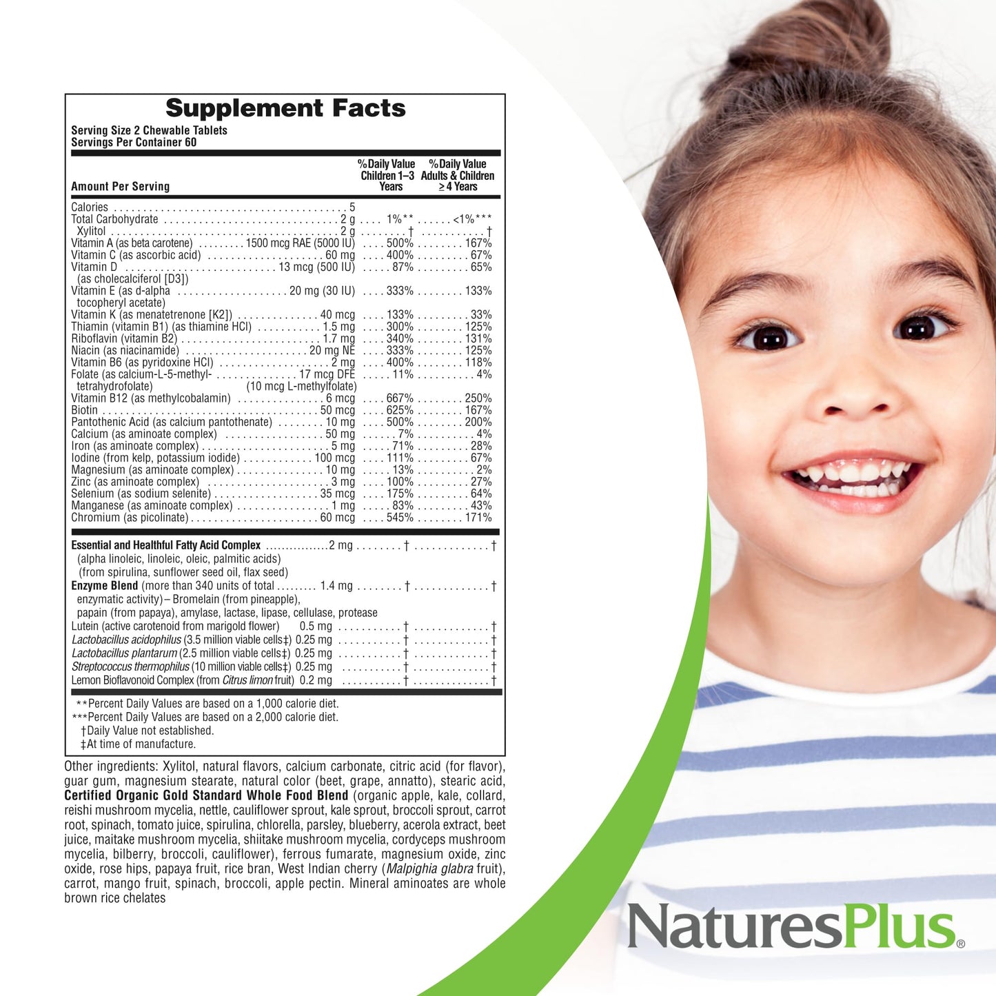 Naturesplus Animal Parade Gold Children'S Multivitamin - Assorted Cherry, Orange & Grape Flavors - 120 Animal-Shaped Chewable Ta