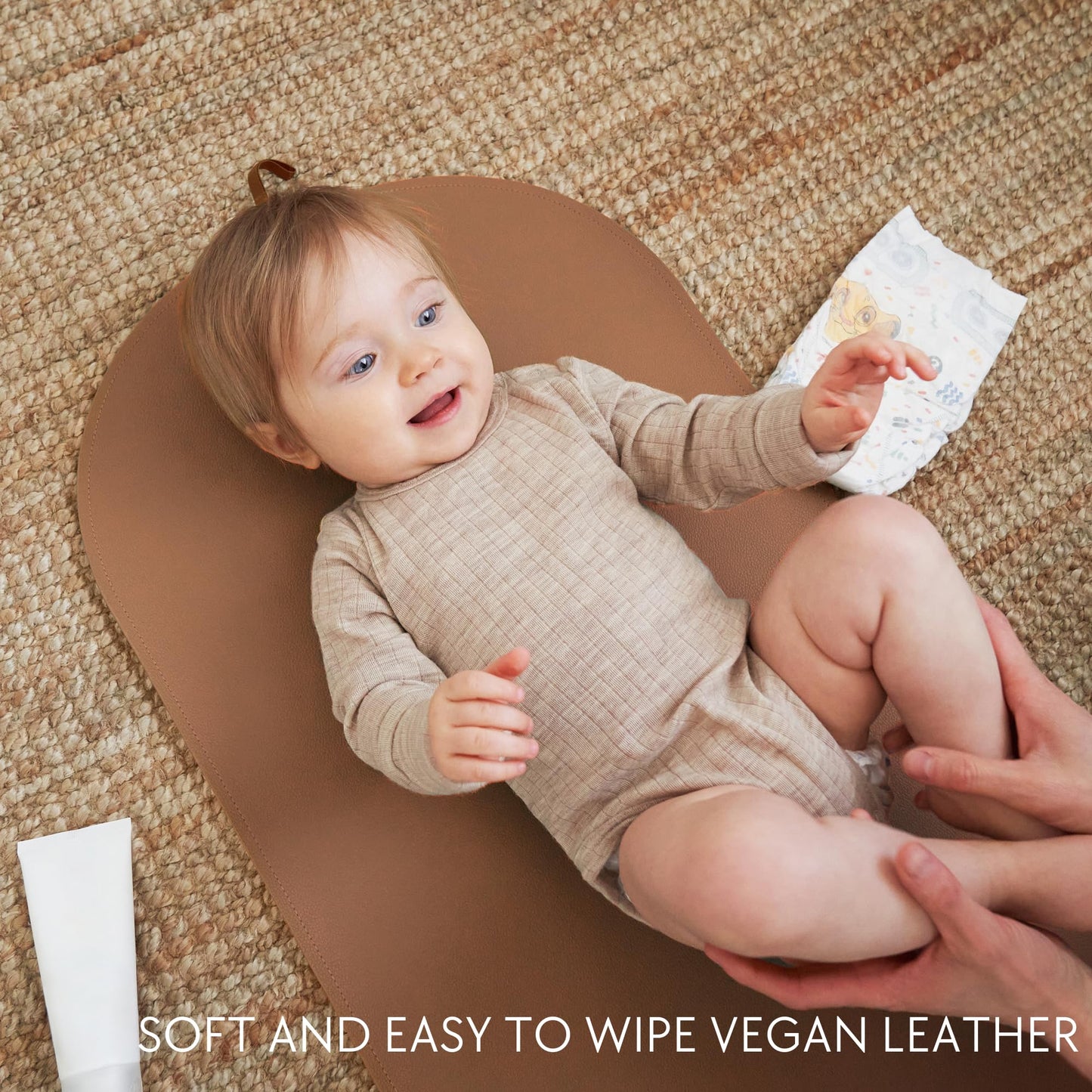 Beautiful Baby Diaper Changing Mat Made Of Vegan Leather - Soft And Easy To Wipe Changing Pad For Travel Or At Home Use - Lightw