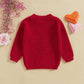 Toddler Girl Boys Valentine'S Day Knit Sweater Long Sleeve O Neck Letter Heart Embroidery Pullover Knitwear (Red, 18-24 Months)