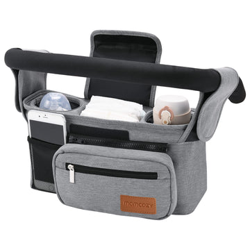 Universal Stroller Organizer With Insulated Cup Holder By Momcozy - Detachable Phone Bag & Shoulder Strap, Fits For Stroller Lik