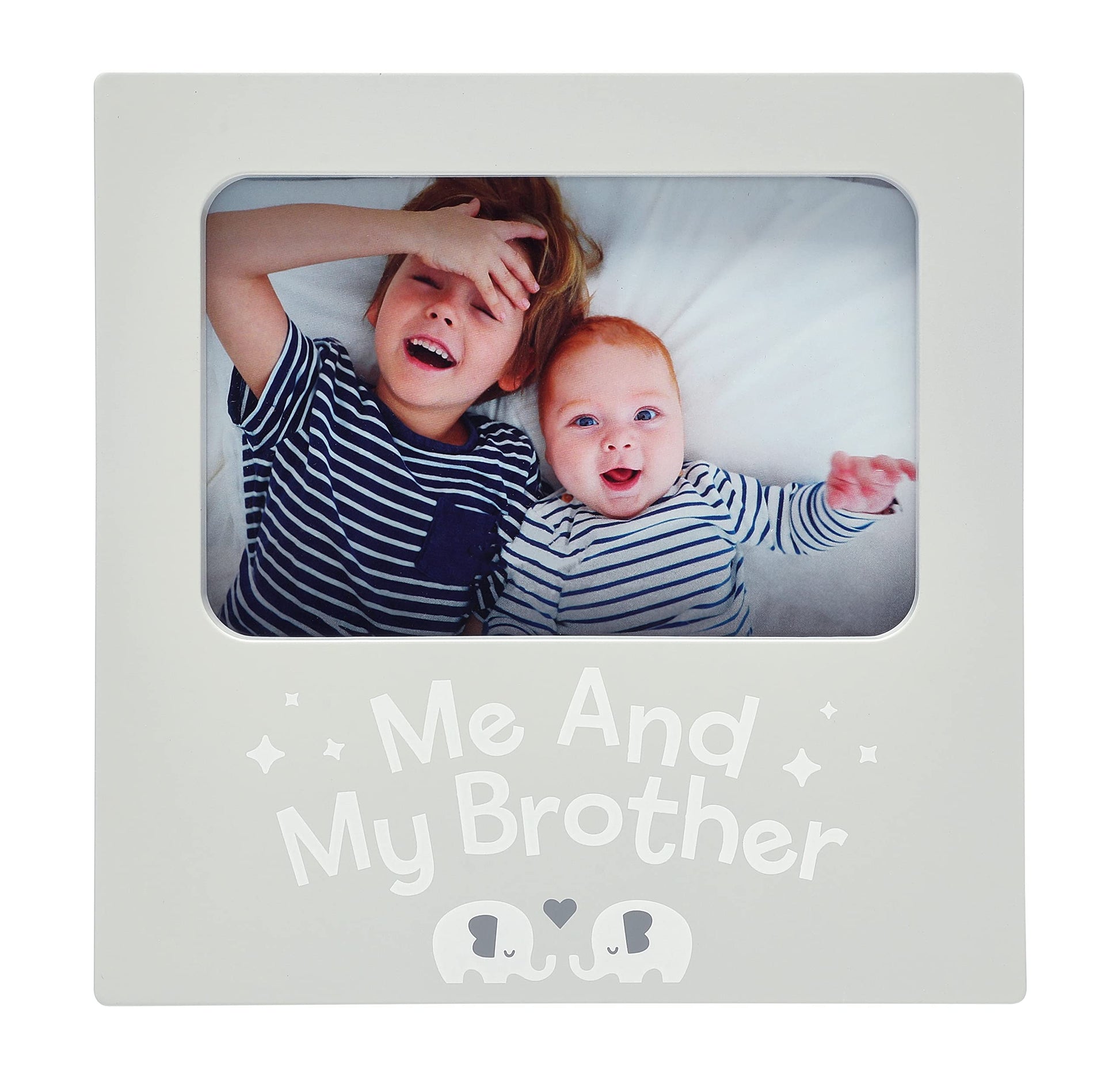 Kate & Milo Me and My Brother Picture Frame, Baby Sibling Keepsake Photo Display, Big Brother or Sister Gift, Elephants, 4    x 