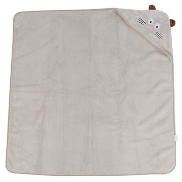 Cute Kids Bath Towel, Coral Fleece Baby Bath Washcloths, Soft for Dry The Water Shower Baby Kids(Brown Kitten)