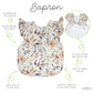 Bapronbaby Flutter Delilah Floral Bapron - No Neck Tie Safer Bib For Baby & Toddler - Soft Waterproof Stain Resistant - Machine
