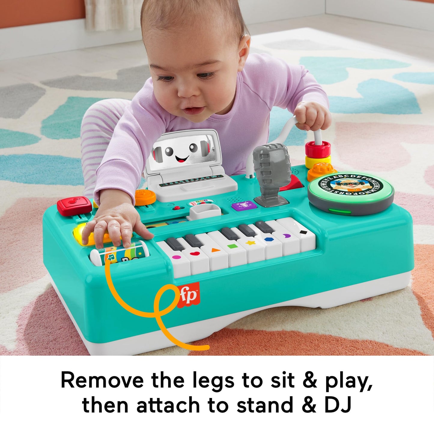 Fisher-Price Baby & Toddler Toy Laugh & Learn Mix & Learn DJ Table with Music Lights & Activities for Developmental Play Infants