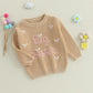 Amnnchya Toddler Infant Baby Girl Knit Sweater Big Sister Little Sister Matching Outfits Long Sleeve Pullover Sweatshirt (Khaki