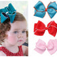 5Inch Hair Bow Clip Baby Girls' Moonstitch Edge Hair Bow Hair Clip Hair Barrettes Hair Accessories.(FJ137) (Red Pink Blue)