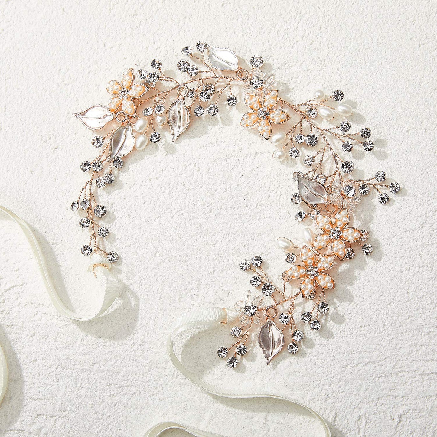 Sweetv Flower Girl Headband For Wedding, Baby 'S Breath Hair Piece, Rose Gold Headpiece For Birthday Party, Photography