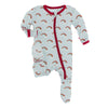 Kickee Welcome Home Footie With Zipper, Boy Or Girl One-Piece, Super Soft Baby Clothes (Spring Sky Rainbows - 3-6 Months)