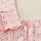 Coorally Toddler Baby Girl Floral Ruffled Outfits Set Strap Crop Tops+ Shorts Pants Summer Clothes Set (A-Pink, 18-24 Months)