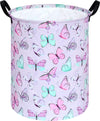 KUNRO Baby Laundry Basket Baby Hamper for Nursery Butterfly Toy Storage Bin Organizer for Girls Bedroom Decor
