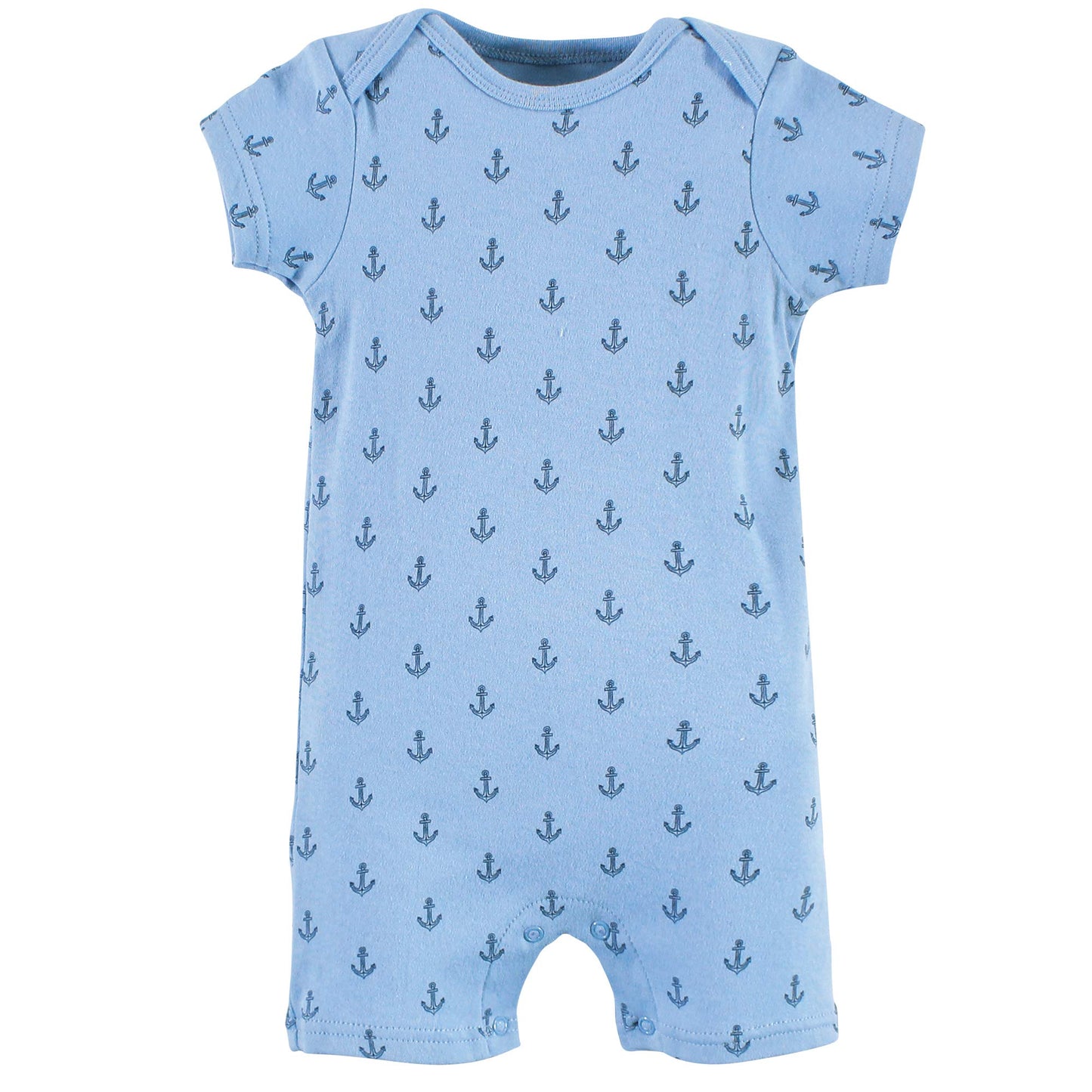 Hudson Baby Unisex Baby Cotton Rompers, Blue Whale 2-Pack, 0-3 Months