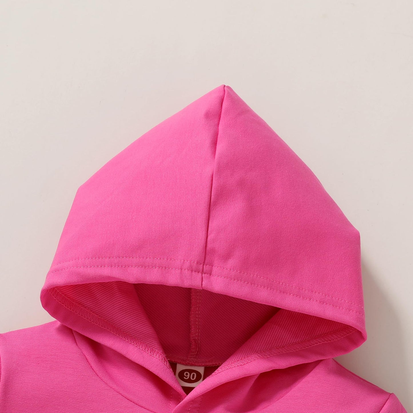 Happy Town Toddler Fall Outfits For Girl Boy Long Sleeve Hoodie Top And Long Sweatpants Set Toddler Sweatsuit (Solid Color-Rose