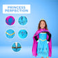 Cokos Box Girls Coronation Dress Costume Cape Gloves Tiara Crown Accessories Kids Set (5 Years, Blue-Purple)
