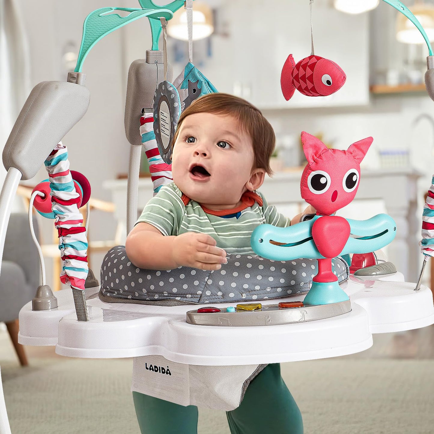 Portable Baby Activity Center Play Center 7-18 Months and Developmental Toys 7-18 Months,Pink
