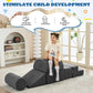 Jela Foam Blocks 6Pcs Soft Play Equipment Luxury Corduroy Fabric, Toddler Climbing Toys Indoor Soft Play Climbing For Toddlers,