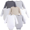 Hudson Baby Unisex Baby Cotton Long-Sleeve Bodysuits, Neutral Basic, 3-6 Months Us