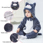 Tonwhar Unisex Baby Animal Halloween Costume Kid'S And Toddler'S Autumn Winter Outfits Jumpsuit(2-3 T,Dark Gray Cat)