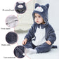 Tonwhar Unisex Baby Animal Halloween Costume Kid'S And Toddler'S Autumn Winter Outfits Jumpsuit(6-12 Months,Dark Gray Cat)