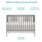 Dream On Me Synergy 5-In-1 Convertible Crib In Cool Grey, JPMA & Greenguard Gold Certified, Constructed out of solid reclaimed N