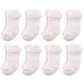 Hudson Baby Unisex Cotton Rich Newborn And Terry Socks, White Terry, 12-24 Months Us