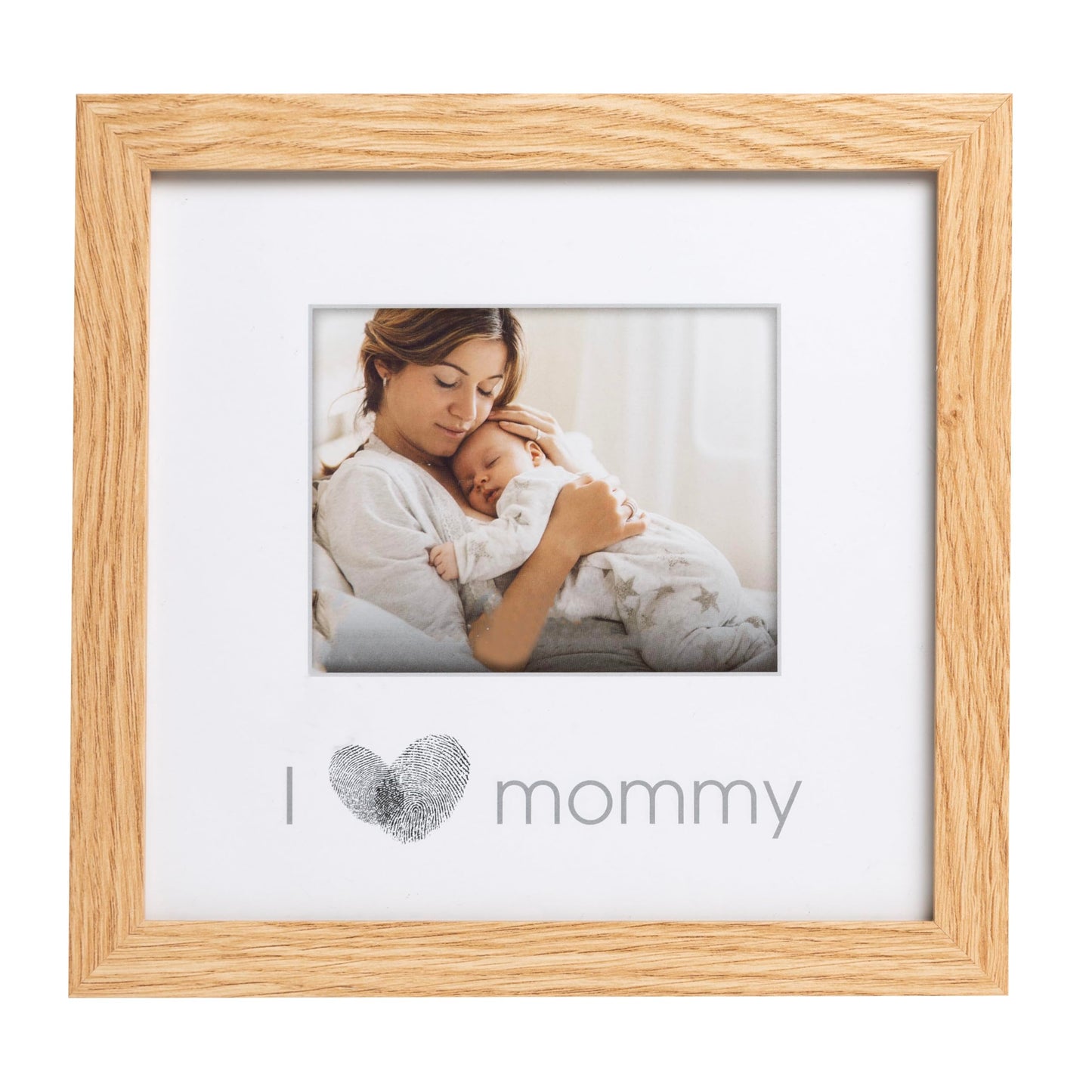 Kate & Milo I Love Mommy Thumbprint Photo Frame, Mothers Day Gift, Baby Shower and Nursery Decor, Mom and Newborn Print with In