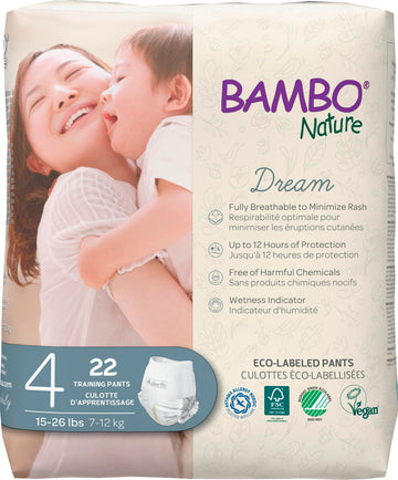 Bambo Nature Hypoallergenic Training Pants, Eco-Labeled Training Pants, Totally Chlorine-Free, Skin Friendly - Size 4 (110 Count