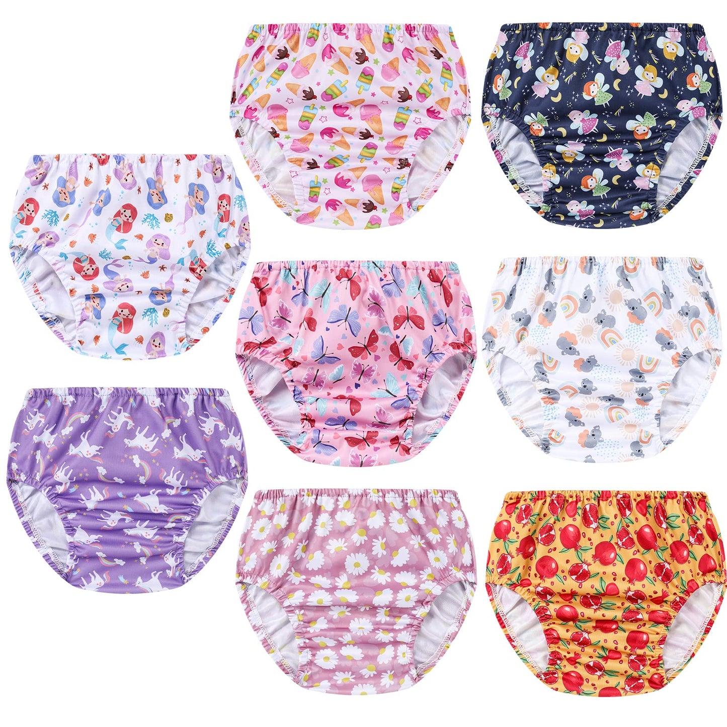 Smulpooti 8 Packs Reusable Plastic Underwear Covers For Potty Training And Waterproof Diaper Cover For Rubber Pants Girls 4T