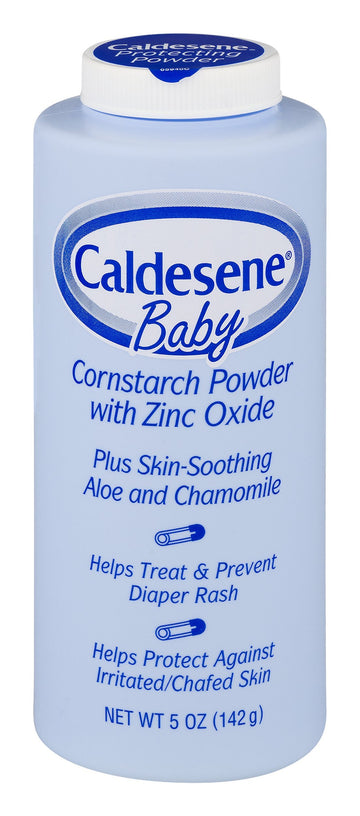 Caldesene Cornstarch Baby Powder With Zinc Oxide, Talc-Free Baby Powder, 5 Oz