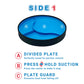 Stayneat Suction Plate, 2N1 Divided/Scoop Dish, Non-Slip Plate Guard, Usa! Blue (S)