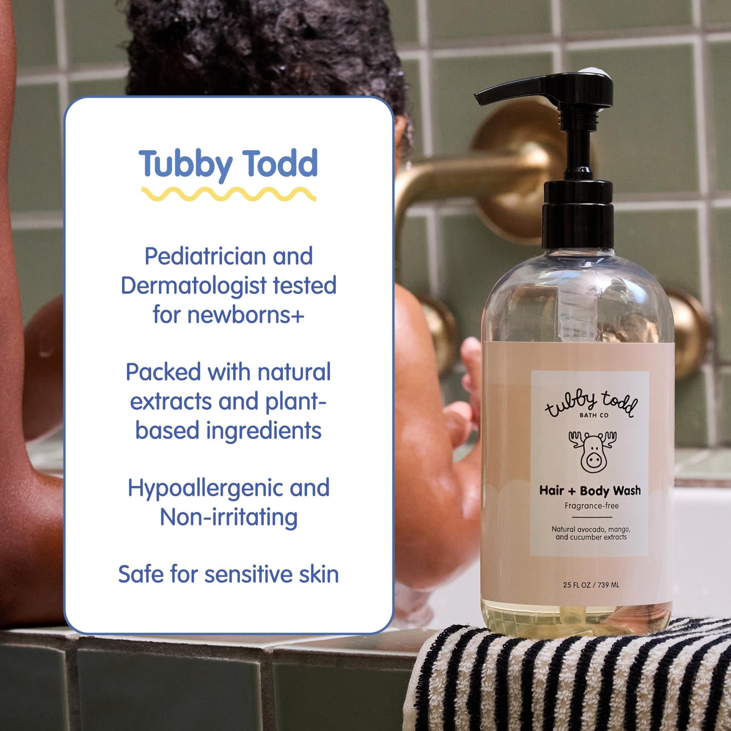 Tubby Todd Hair Duo - Baby Shampoo And Conditioner Set - Gentle & Moisturizing Hair Care - Hypoallergenic, Non-Irritating - For