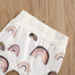 Douhoow Autumn Baby Boy Girl Clothes Long Sleeve T-Shirt Top Rainbow Pants Two Piece Outfit Set 0-24M (Khaki, 6-12M)