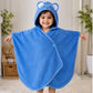 Parish Handlooms Kids Hooded Bath Towel Poncho, Blue Cat Animal Design