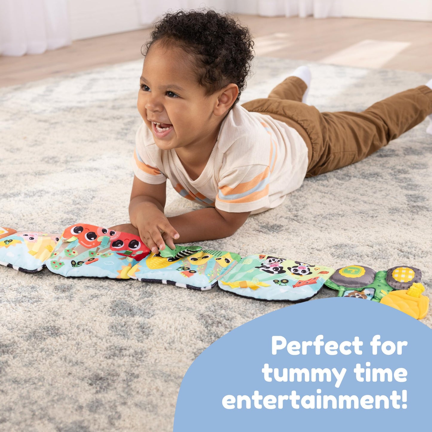 Lamaze John Deere Farm to Table Journey Soft Baby Book - High Contrast Sensory Toys for Early Development - Sensory Tummy Time T