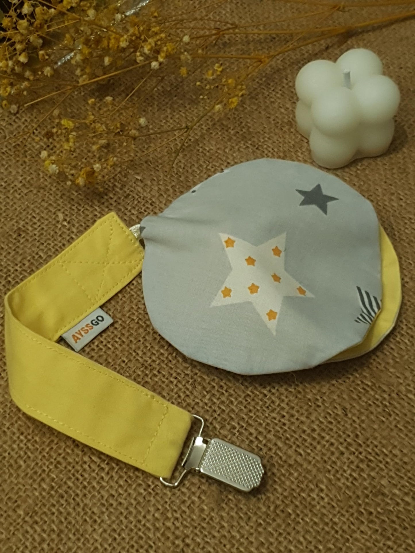 Necktie Pacifier Clip & Protective Round Holder - Adjustable, Handmade & Ultra Durable, 2-Pack, 100% Cotton, Safe & Stylish