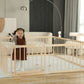 Conababy Baby Playpen Play Fence Gate Play Pen Wood Large,Playpens for Babies and Toddlers Kids Indoor,Baby Play Yards Gym Area,