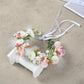 Funsveta Baby Girls Flower Crown Flower Girl Headpiece boho Little Wreaths for Weddings, Family photography (Pink White)