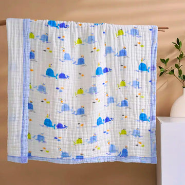 Tinitot Babycare 6 Layer Muslin Cotton Baby Blanket 110x110 cm Soft Breathable Lightweight AllSeason Newborn Swaddle, Stroller 