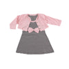 Hudson Baby Girls' Cotton Dress And Cardigan Set, Light Pink Black, 3-6 Months