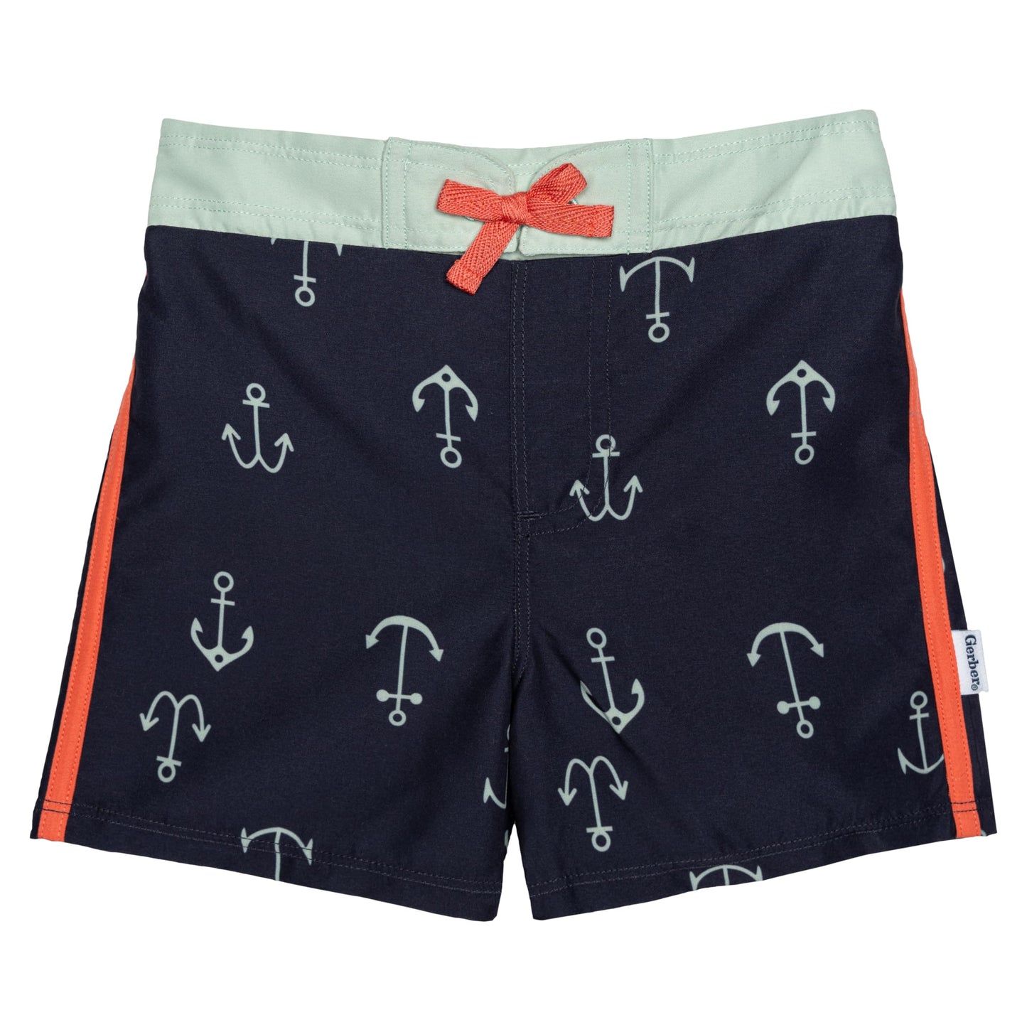 Gerber Boys' Baby Toddler Long Sleeved Rashguard Swim Bathing Suit Set, Anchors, 6-9 Months