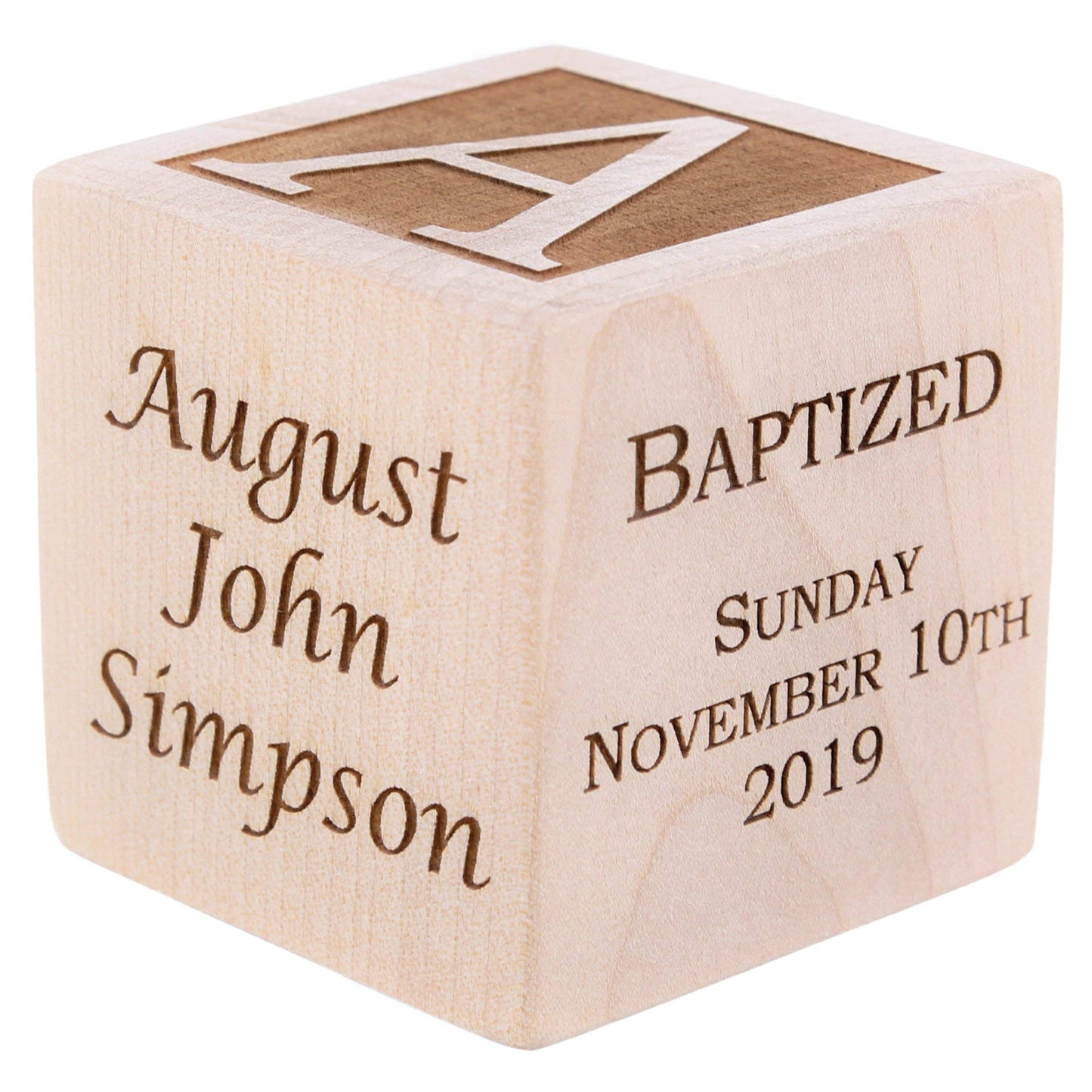 Personalized Baby Baptism/Dedication/Christening Wood Block, Choose from 3 Sizes, Baptism Gift for Boy, Girl, Baby Dedication Gi