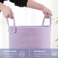Mojoscend 80L Extra Large Purple Hamper Laundry Basket For Nursery Kids16Dx22H Inches Tall Lavender Blanket Basket For Girls Cot