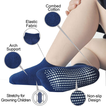 Epeius Baby Socks Low Cut Non-Slip Socks For Newborn Boys Boys Ankle Socks With Grips Value Pack 12 Pairs,Black/White/Grey/Navy/