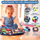 Qizfun Busy Board Montessori Toy for 1 2 3 4 Years Old, Educational Activity Sensory Board Preschool Learning Fine Motor Skills