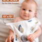 Nightingale Baby Washcloths, Organic Cotton Muslin With Rayon Made From Bamboo - Soft Burp Cloths For Newborn Sensitive Skin - 1
