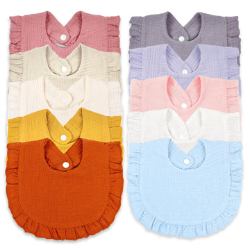 Elliehouse Baby Bibs For Girls Boys 10 Pack Teething Drool Teeth Drooling Muslin Bibs Cotton Absorbent Soft Bibs For Infant Todd