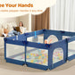 Cozibb Baby Playpen With Mat, 71'    59' Extra Large Playpen For Babies And Toddler, Baby Play Yard With Breathable Mesh, Baby