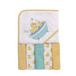 Luvable Friends Unisex Baby Hooded Towel With Five Washcloths, Bathtime Duck, One Size