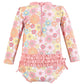 Hudson Baby Baby Girl'S Toddler Swimsuit, Peace Love Flowers